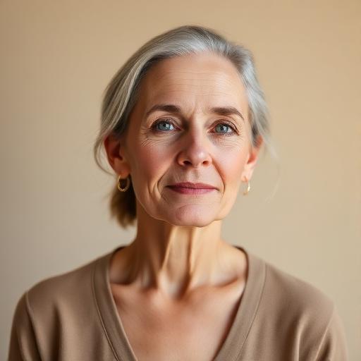 Portrait illustratif d’un individu de synthèse, Anne, 65 ans, architecte retraitée